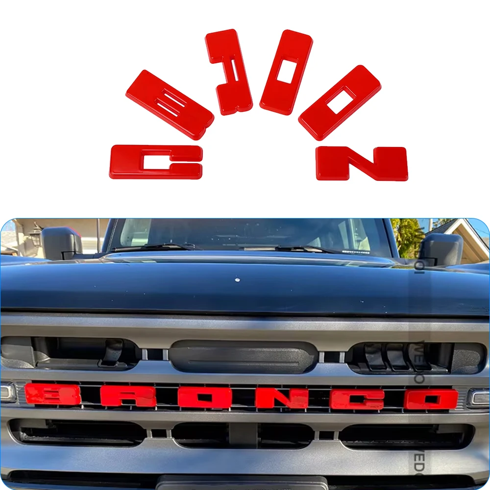 Передняя наклейка с буквой из АБС-пластика для Ford Bronco 2021-2022, декоративная крышка с буквенным логотипом, решетка переднего бампера, накладка с логотипом, автозапчасти
Передняя наклейка с буквой из АБС-пластика для Ford Bronco 2021-2022, декоративная крышка с буквенным логотипом, решетка переднего бампера, накладка с логотипом, автозапчасти