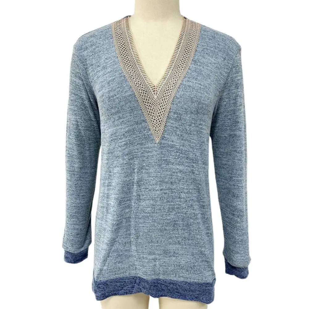 Lady Loose Top Chic Women's V Neck Patchwork Pullover Stylish Color Matching Breathable Soft Spring/fall Top for Lady Commute
Lady Loose Top Chic Women's V Neck Patchwork Pullover Stylish Color Matching Breathable Soft Spring/fall Top for Lady Commute