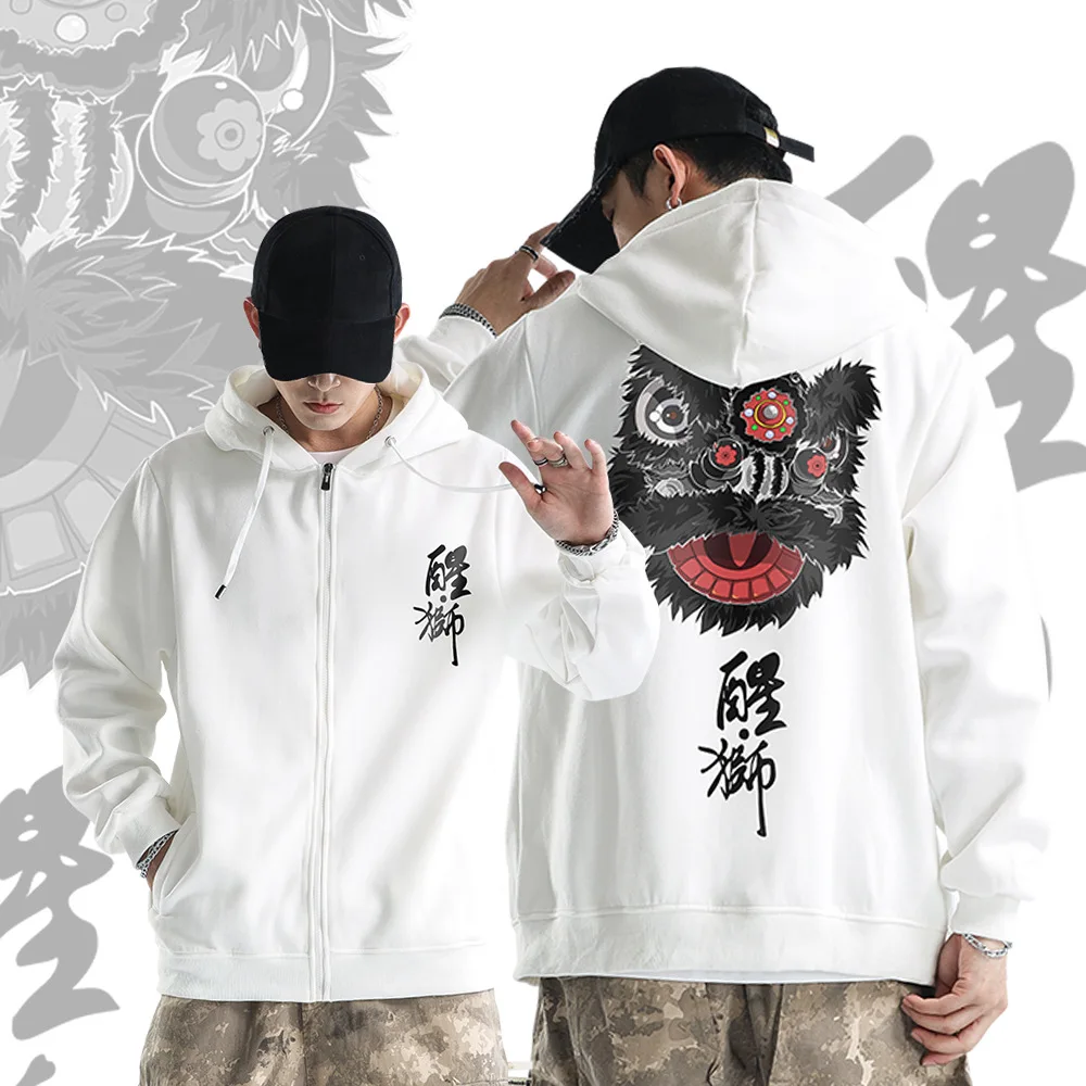 Lion Dance Printed White Black Couple Women Men Zipper Hoodies Harajuku Streetwear Fashion Casual Sweatshirt Oversize 6XL
Lion Dance Printed White Black Couple Women Men Zipper Hoodies Harajuku Streetwear Fashion Casual Sweatshirt Oversize 6XL