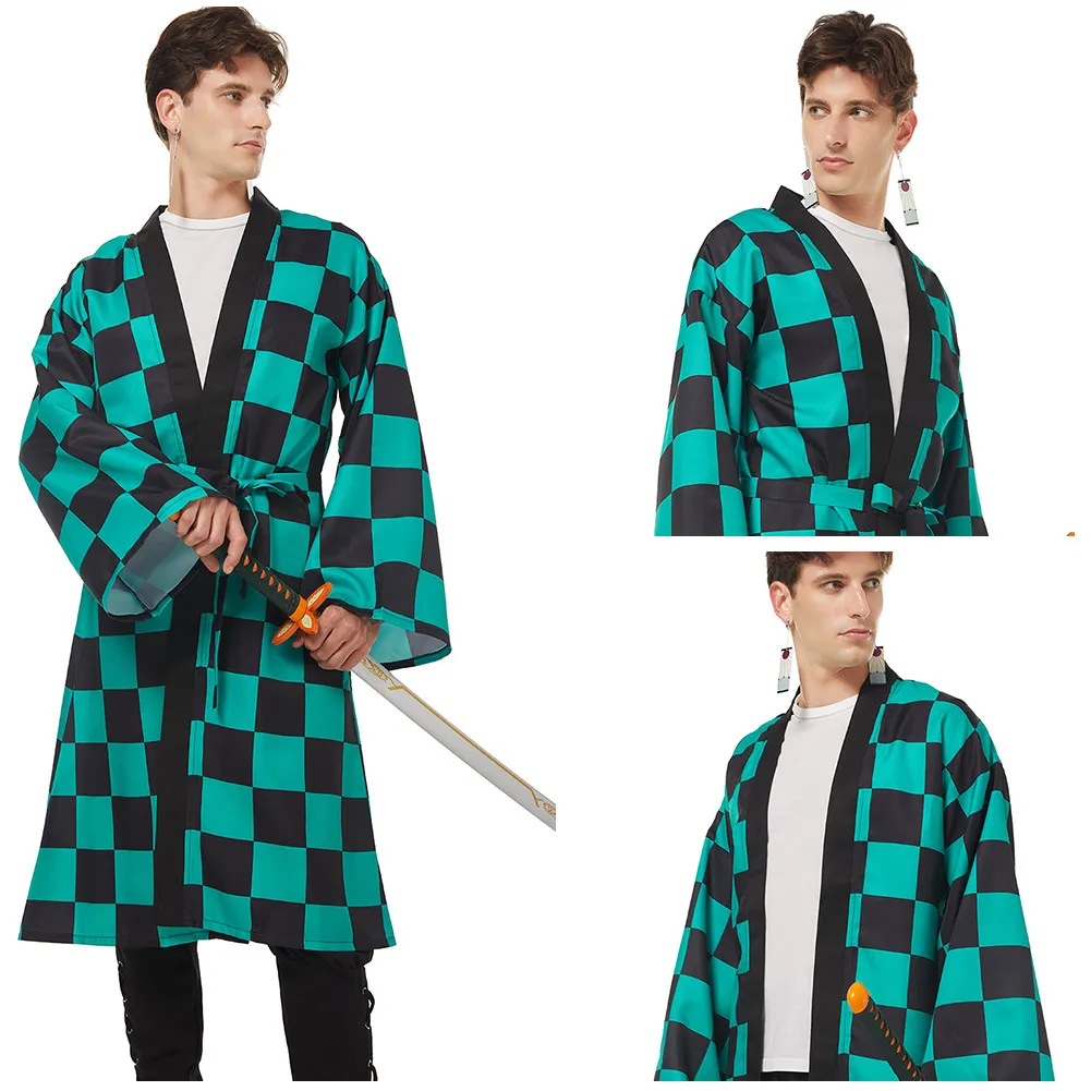 Demon Slayer Kamado Tanjirou Cosplay Costumes Halloween Carnival Suit with Earrings Belt
Demon Slayer Kamado Tanjirou Cosplay Costumes Halloween Carnival Suit with Earrings Belt