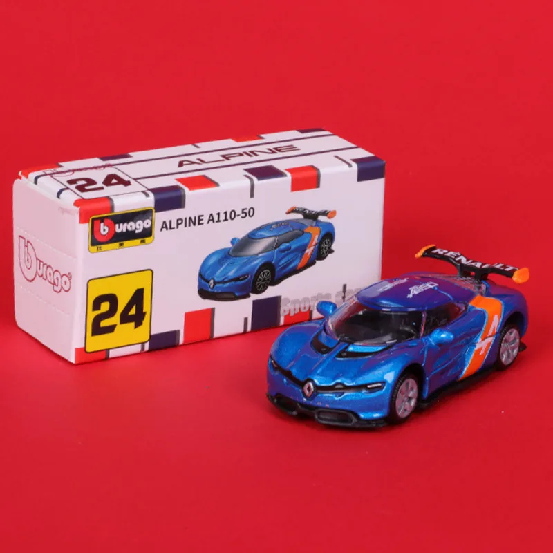 

Bburago 1:64 Miniature Car Model ALPINE A110-50 Diecast Vehicle Replica Collection Toy For Boy Gift
