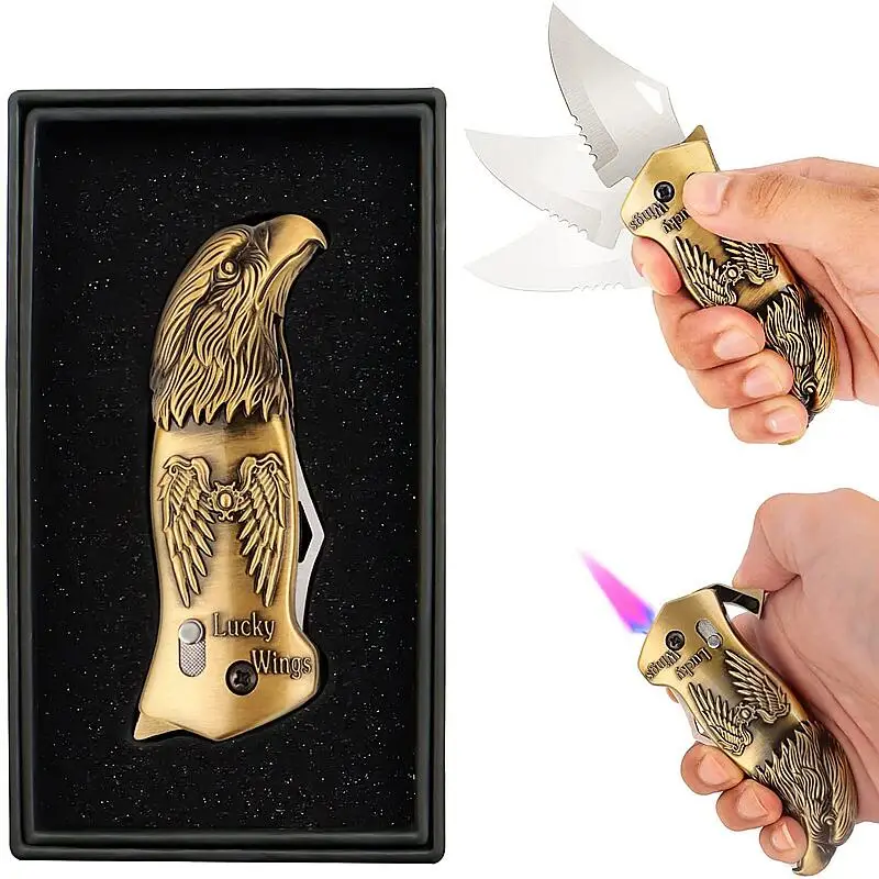 New Jet Torch One-Touch Catapult Knife Windproof Cigar Lighter Birthday Candle Halloween Camping Self-Defense Refillable Butane
New Jet Torch One-Touch Catapult Knife Windproof Cigar Lighter Birthday Candle Halloween Camping Self-Defense Refillable Butane