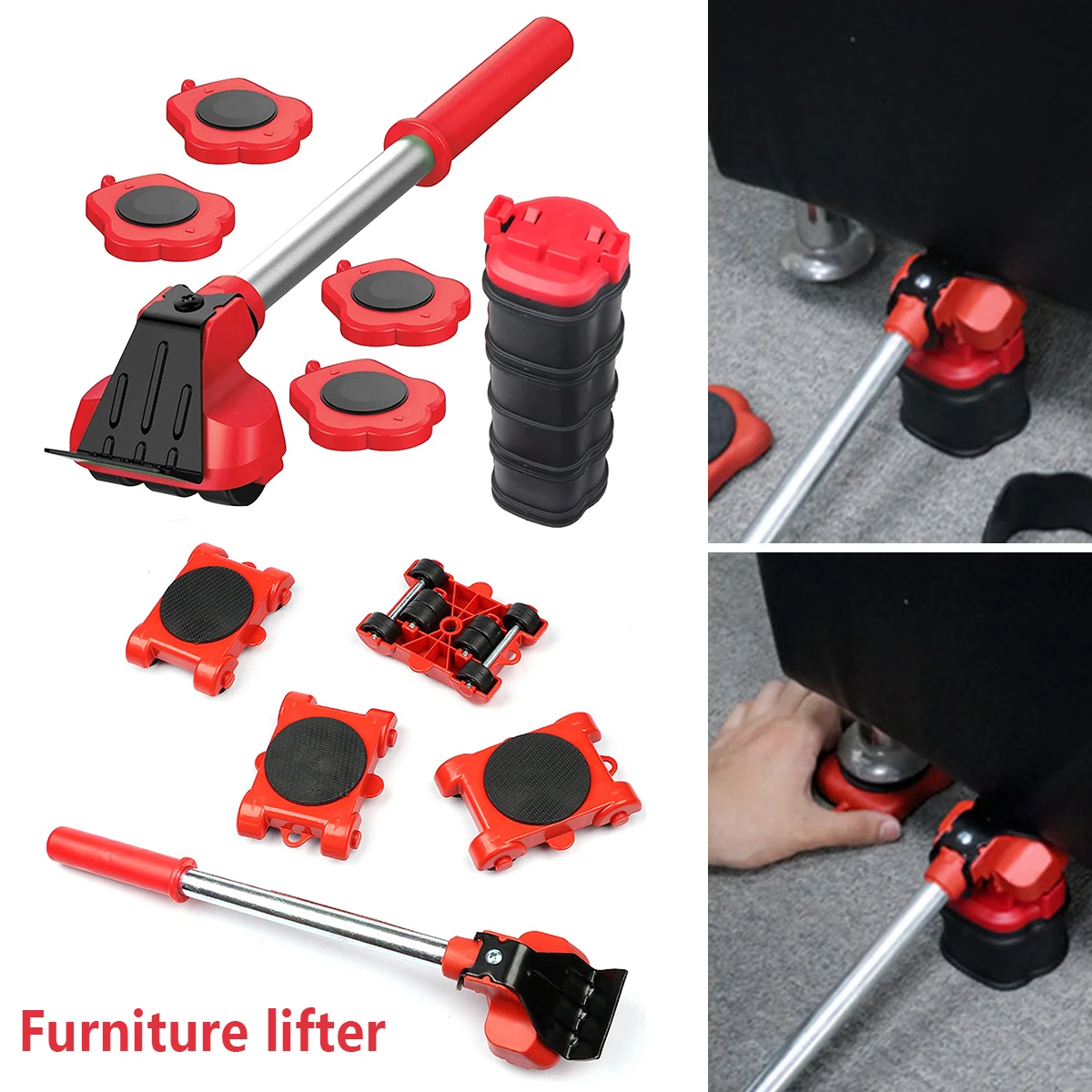 New5/13 Pcs Furniture Lifter Set Plastic and Metal Moving Helper Furniture Glider Furniture Transport Roller Kit for Desks Beds
New5/13 Pcs Furniture Lifter Set Plastic and Metal Moving Helper Furniture Glider Furniture Transport Roller Kit for Desks Beds
