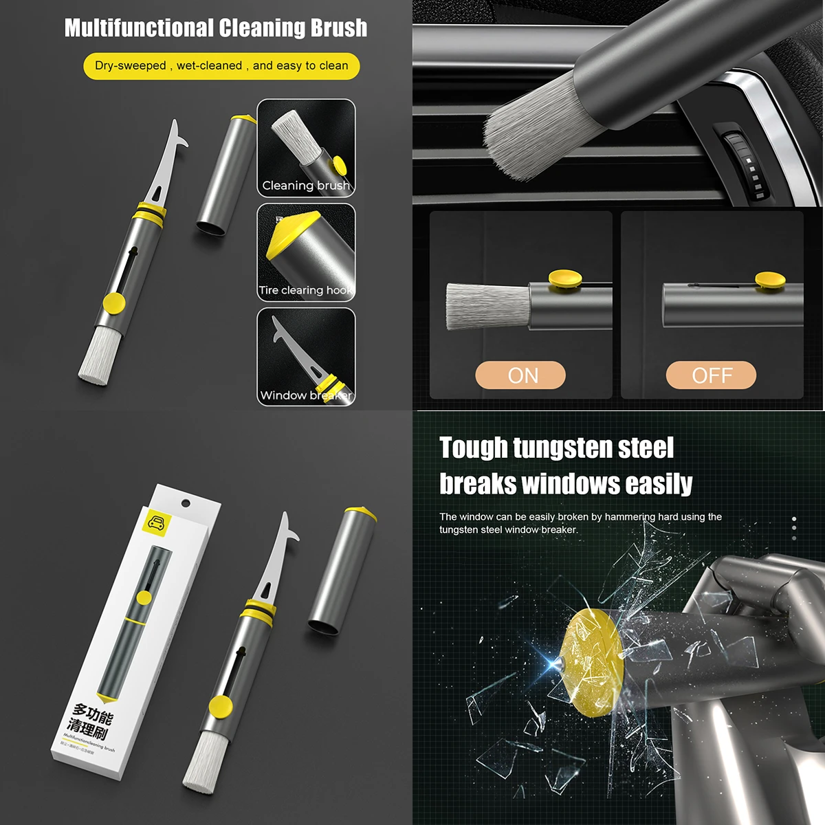 3-in-1 Practical Car Interior Dust Brush Cleaner Encrypted Hair Brush Portable Car Dashboard Washing Brushes Tool Supplies
3-in-1 Practical Car Interior Dust Brush Cleaner Encrypted Hair Brush Portable Car Dashboard Washing Brushes Tool Supplies