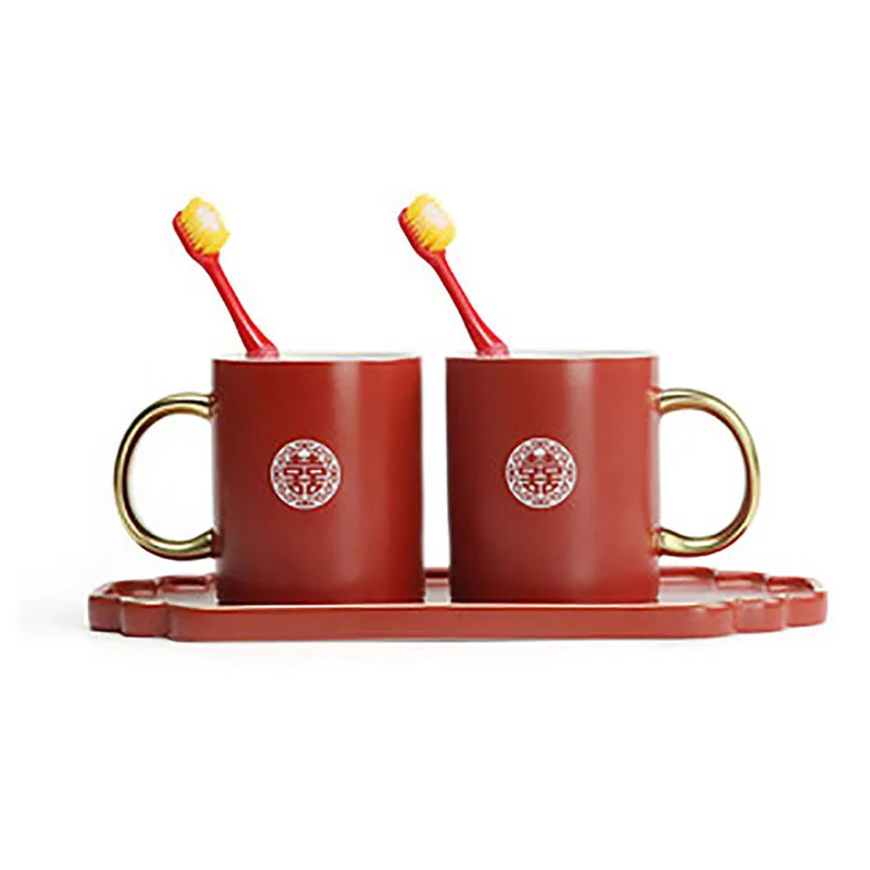 Chinese Red Wedding Style Ceramic Toothbrush Couples Cups Wash Tooth Mug For Bride and groom Lover Gifts
Chinese Red Wedding Style Ceramic Toothbrush Couples Cups Wash Tooth Mug For Bride and groom Lover Gifts
