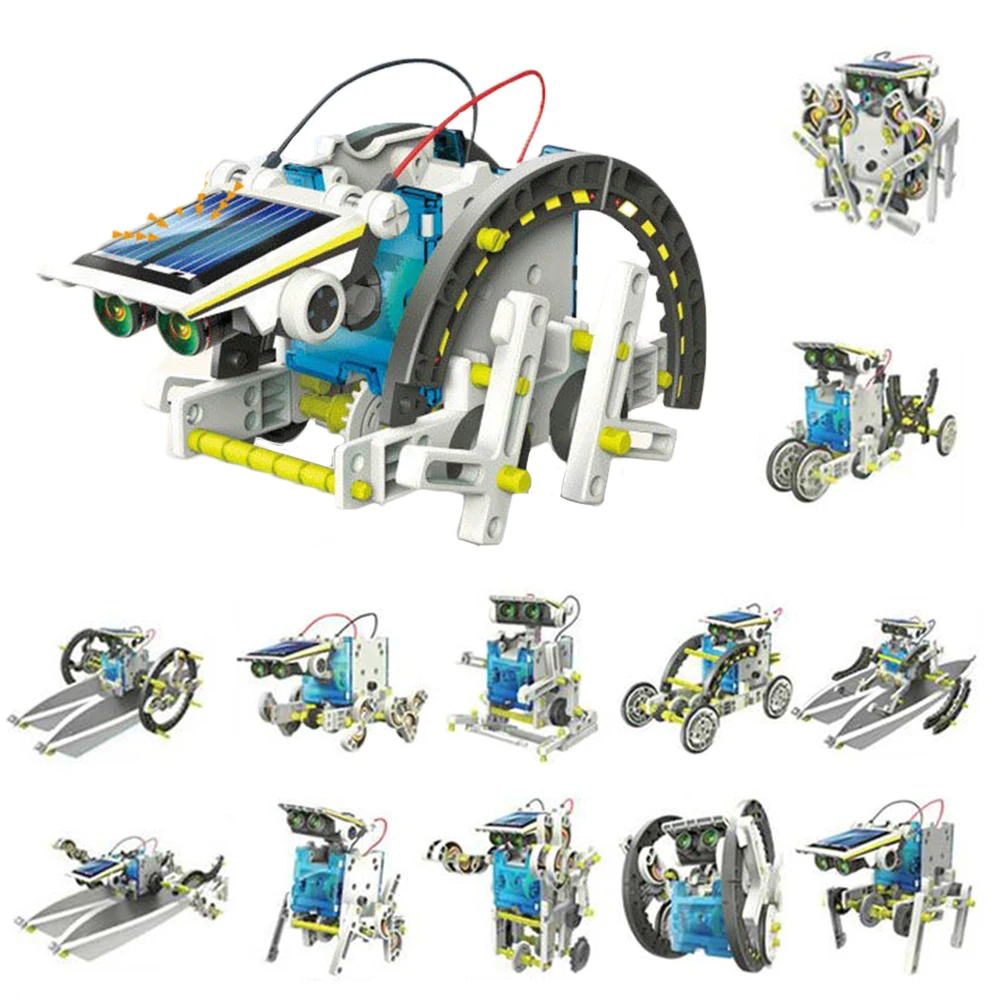 

13 In 1 DIY Robotics Kit Hands-On Building Plastic Convertible Robot Kit Solar Powered Educational Assembling Robot Set Toys