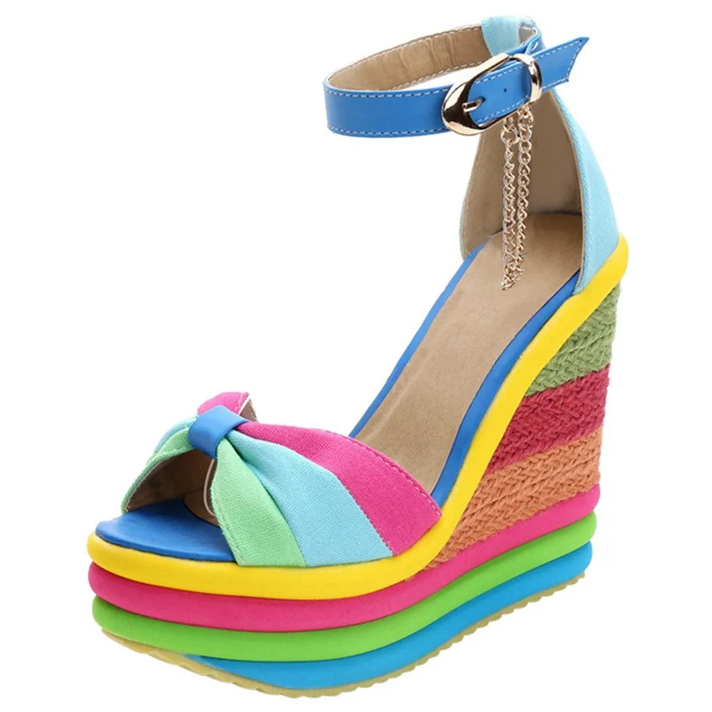 2022 Summer Sponge Cake Patchwork Women’s Shoe Grass Slope Heel Sandal women’s new summer high heel fish mouth Roman rainbow sho
2022 Summer Sponge Cake Patchwork Women’s Shoe Grass Slope Heel Sandal women’s new summer high heel fish mouth Roman rainbow sho