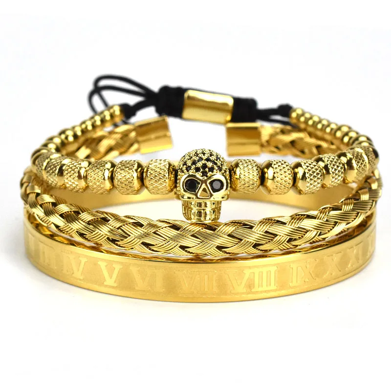 Royal Set Skull Charm Braided Bracelet Men Roman Number Stainless Steel Bangles Pulseira Bileklik Couple Jewelry
Royal Set Skull Charm Braided Bracelet Men Roman Number Stainless Steel Bangles Pulseira Bileklik Couple Jewelry