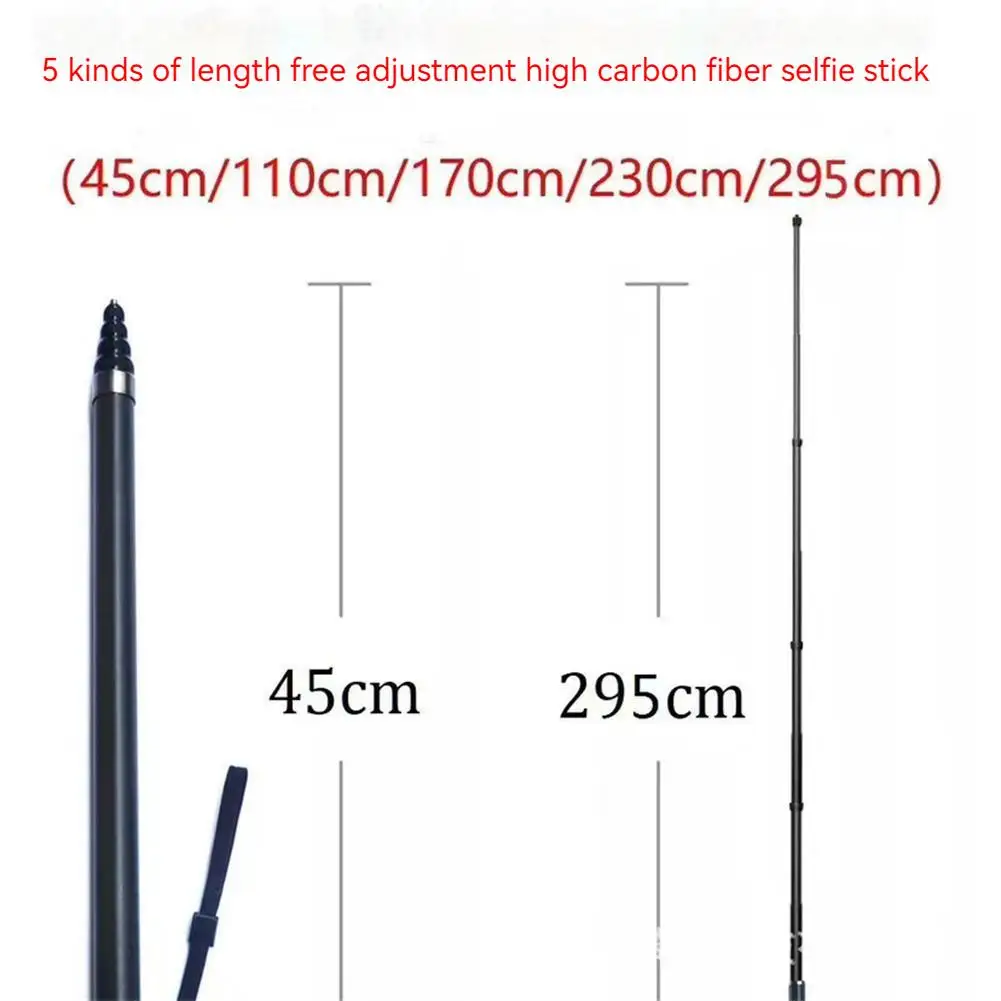 2.9m Carbon Fiber Selfie Stick Length Adjustable Extended Handheld Stick Compatible For Insta360 Accessories
2.9m Carbon Fiber Selfie Stick Length Adjustable Extended Handheld Stick Compatible For Insta360 Accessories