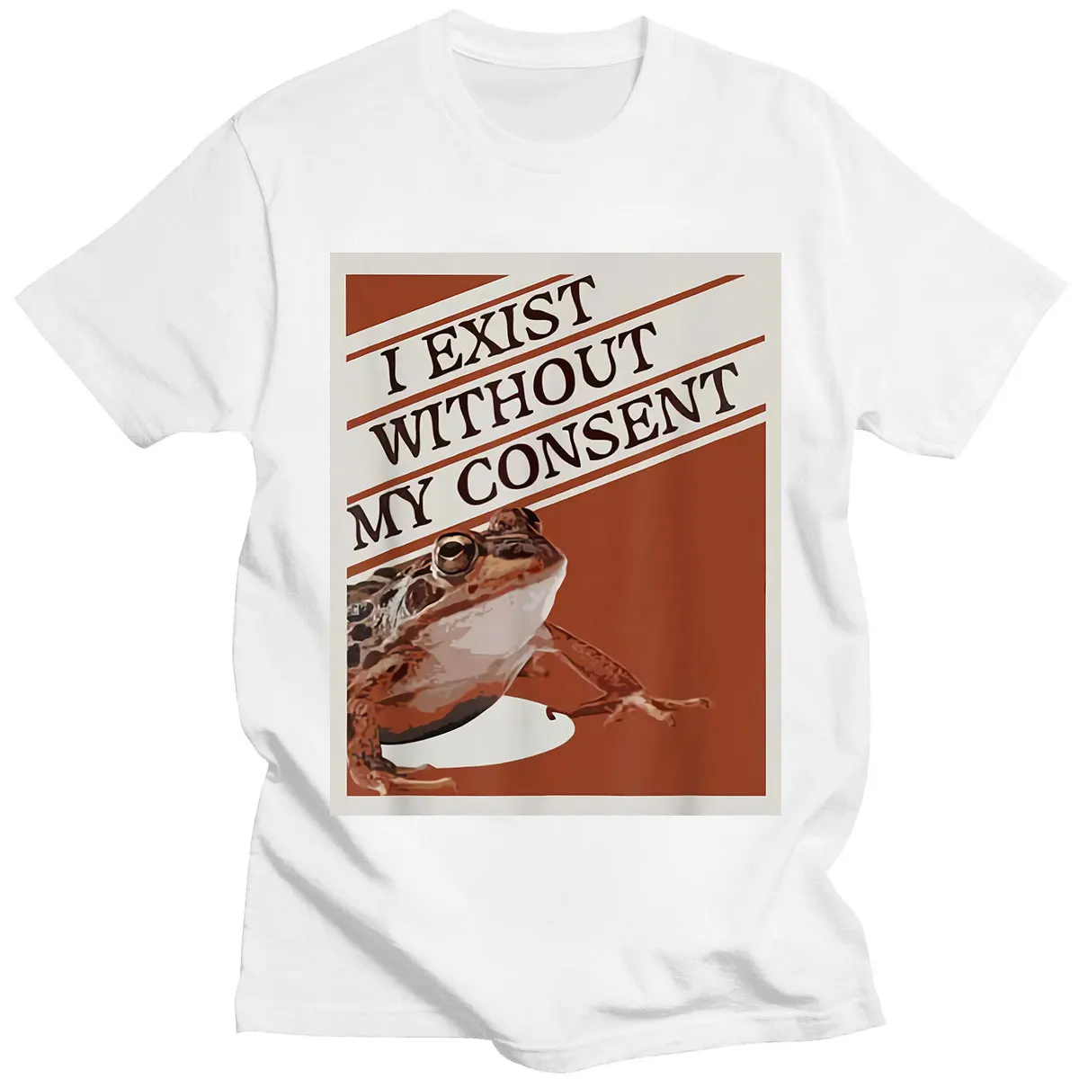 I Exist Without My Consent Frog Funny Surreal Print T-Shirt Tops 100% Cotton Men's Women Casual Loose Tshirts Oversized T Shirt
I Exist Without My Consent Frog Funny Surreal Print T-Shirt Tops 100% Cotton Men's Women Casual Loose Tshirts Oversized T Shirt