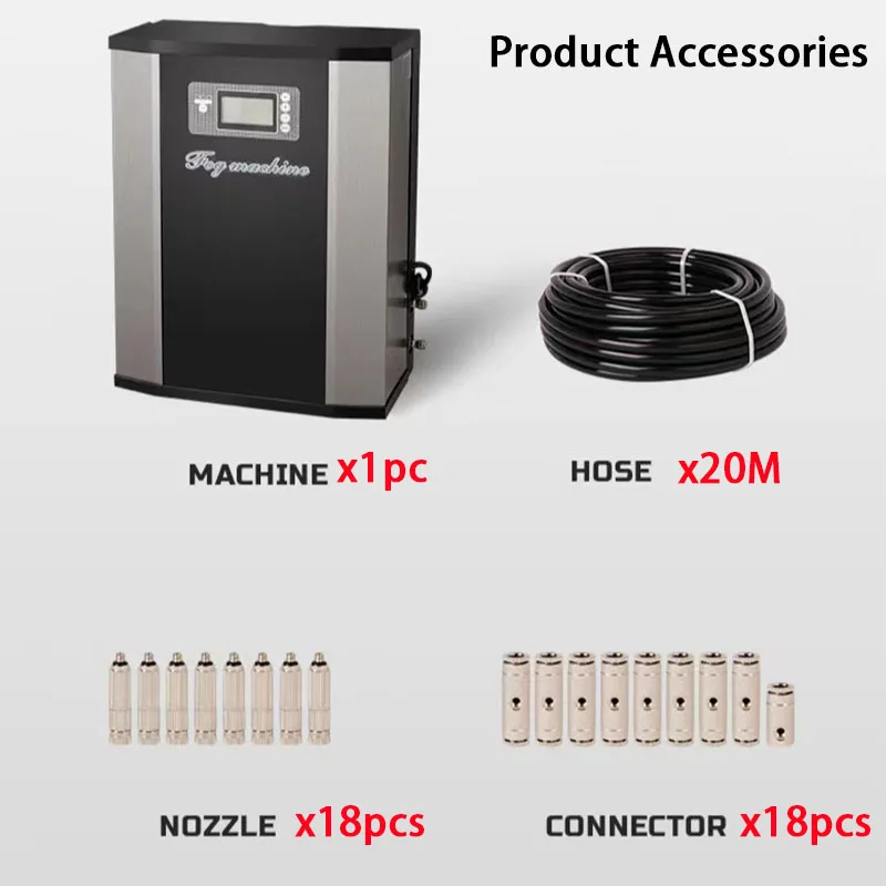 0.3L High Pressure Mist Pump Fog Machine Spray Kit With 20M Tubes+3/8''Quick Connection+18Pcs Nozzles for Misting Cooling System
0.3L High Pressure Mist Pump Fog Machine Spray Kit With 20M Tubes+3/8''Quick Connection+18Pcs Nozzles for Misting Cooling System
