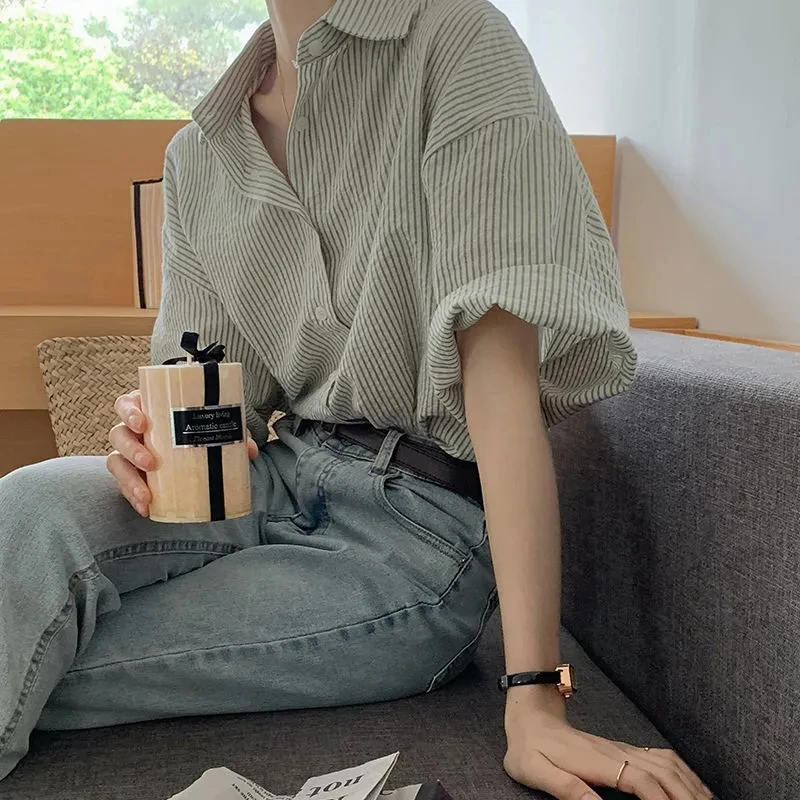 Striped Basic Short Sleeve T-Shirt Elegant Beautiful Woman Blouse Loose Casual Languid 2022 New Summer Top Women's Clothing
Striped Basic Short Sleeve T-Shirt Elegant Beautiful Woman Blouse Loose Casual Languid 2022 New Summer Top Women's Clothing