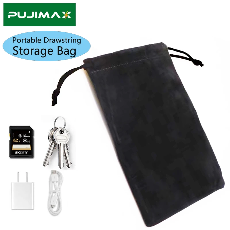 PUJIMAX Storage Bag Reusable Soft Velvet Drawstring Bag Headphone Charger Data Cable Key U Disk Memory Card Universal Portable 
PUJIMAX Storage Bag Reusable Soft Velvet Drawstring Bag Headphone Charger Data Cable Key U Disk Memory Card Universal Portable