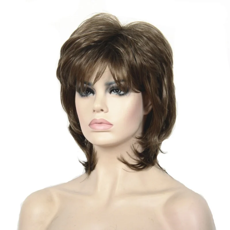 

StrongBeauty Women Synthetic wig Short Hair Black/Blonde Natural wigs Capless Layered Hairstyles