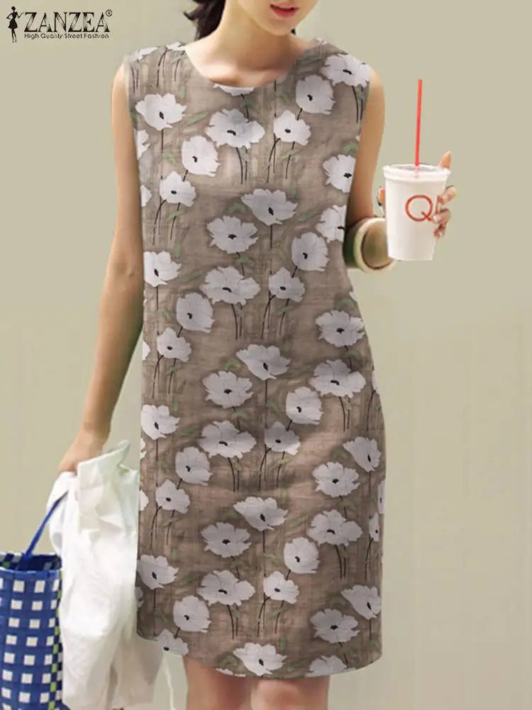 ZANZEA Fashion Floral Printed Sundress Bohemian Casual Tank Dress Woman Sleeveless O-Neck Robe Summer Femme Vestidos Oversized
ZANZEA Fashion Floral Printed Sundress Bohemian Casual Tank Dress Woman Sleeveless O-Neck Robe Summer Femme Vestidos Oversized
