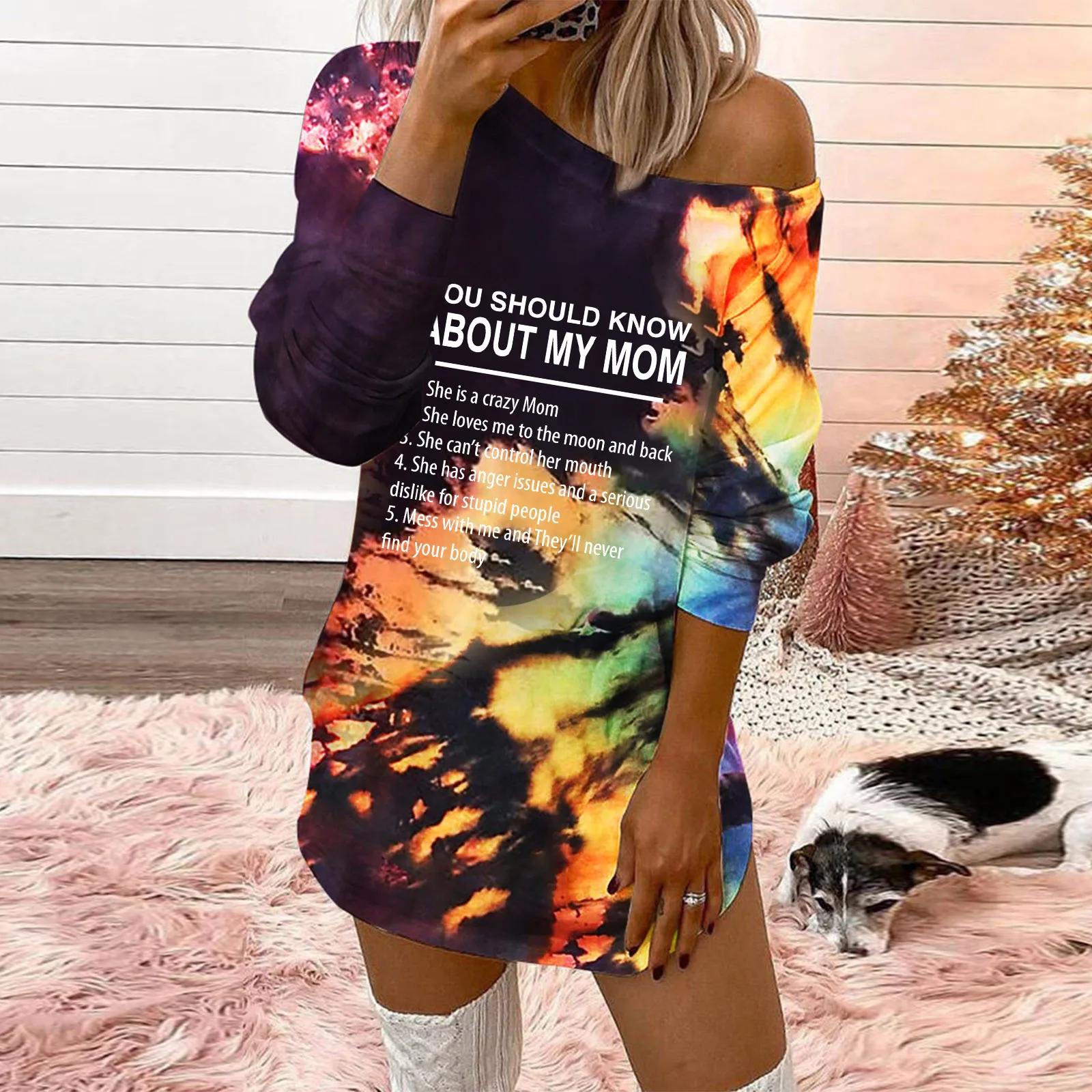 Women's Loose Tie-Dye Print O-Neck Long Sleeve Off Shoulder Sweatshirts Dresses Dress Trendy for Women
Women's Loose Tie-Dye Print O-Neck Long Sleeve Off Shoulder Sweatshirts Dresses Dress Trendy for Women