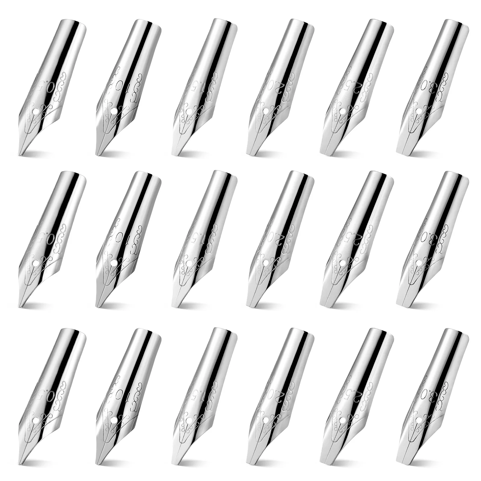 

30 Pcs Fountain Pen Nibs Stainless Steel Pen Nibs Fountain Pen Replacement Nibs Writing Signing Calligraphy Pen Nib Set