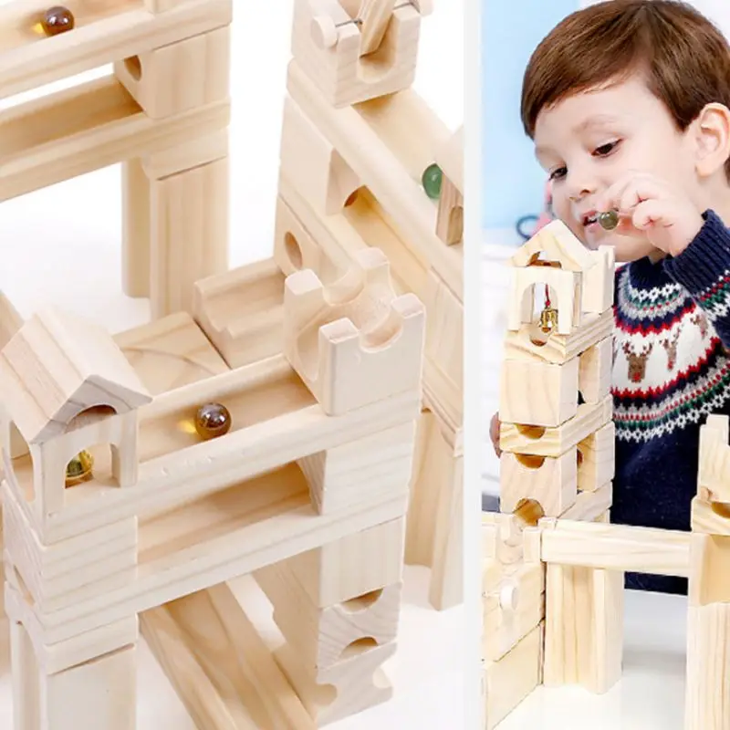 60pcs Wooden Marble Track Assembly Building Blocks Ball Puzzle Children Educational Toys Kids Gift
60pcs Wooden Marble Track Assembly Building Blocks Ball Puzzle Children Educational Toys Kids Gift