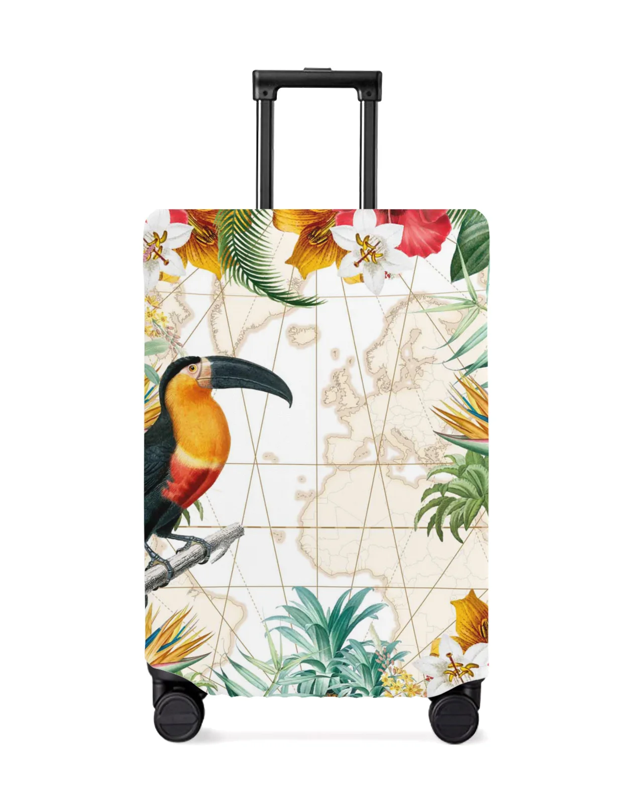 Toucan Flower Fruit Tropical Plants Pineapple Map Travel Luggage Cover Elastic Baggage Cover Suitcase Case Travel Accessories
Toucan Flower Fruit Tropical Plants Pineapple Map Travel Luggage Cover Elastic Baggage Cover Suitcase Case Travel Accessories