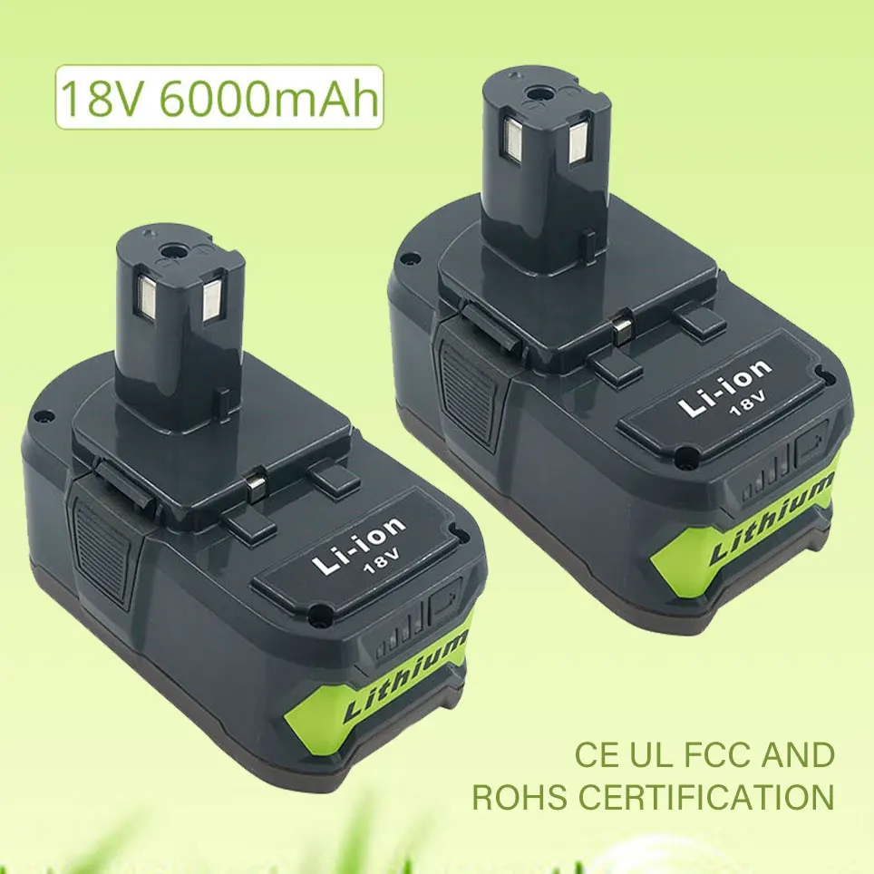 2022 18V 6000mAh Replacement Rechargeable Battery for Ryobi ONE P103 RB18L50 RB18L40 P108 P109 P106 P105 P104 Li-ion Power Tools
2022 18V 6000mAh Replacement Rechargeable Battery for Ryobi ONE P103 RB18L50 RB18L40 P108 P109 P106 P105 P104 Li-ion Power Tools