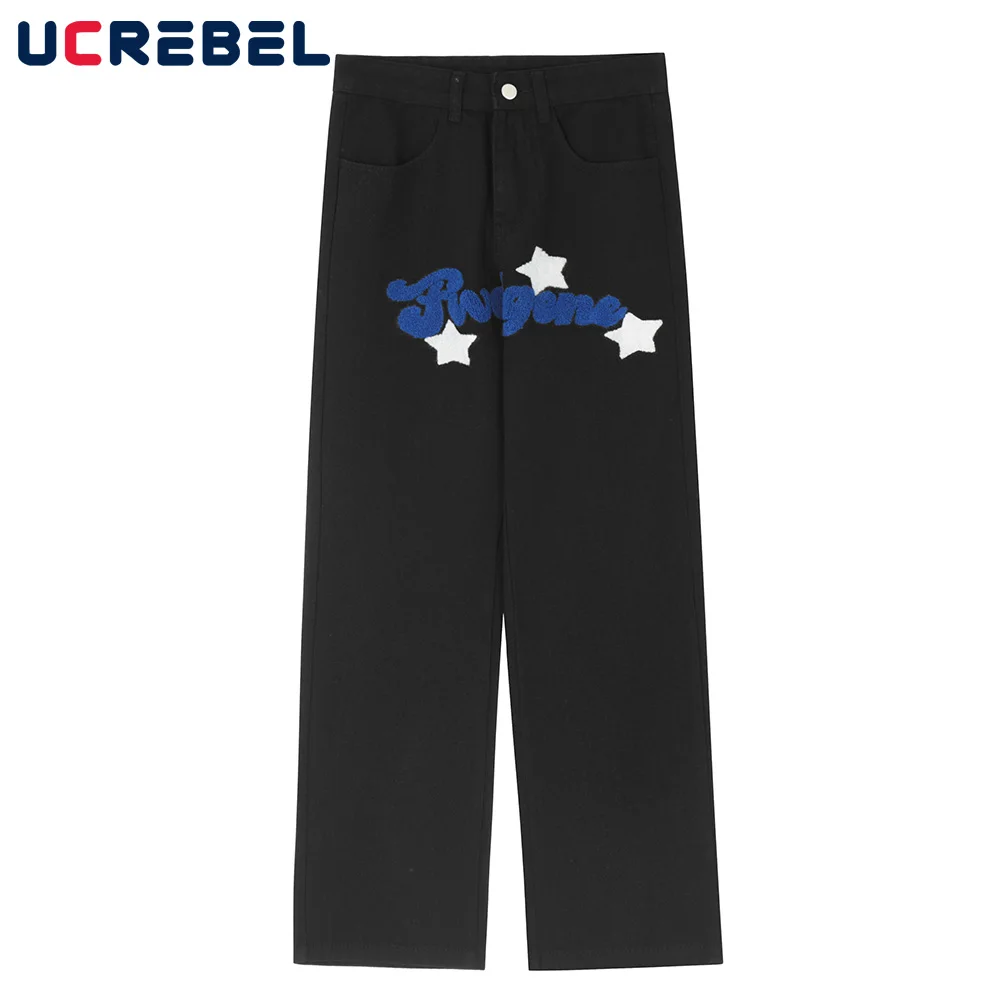Five-pointed Star Towel Embroidery Denim Pants Mens Streetwear Casual Straight-leg Pants High Street Letter Men Jeans
Five-pointed Star Towel Embroidery Denim Pants Mens Streetwear Casual Straight-leg Pants High Street Letter Men Jeans