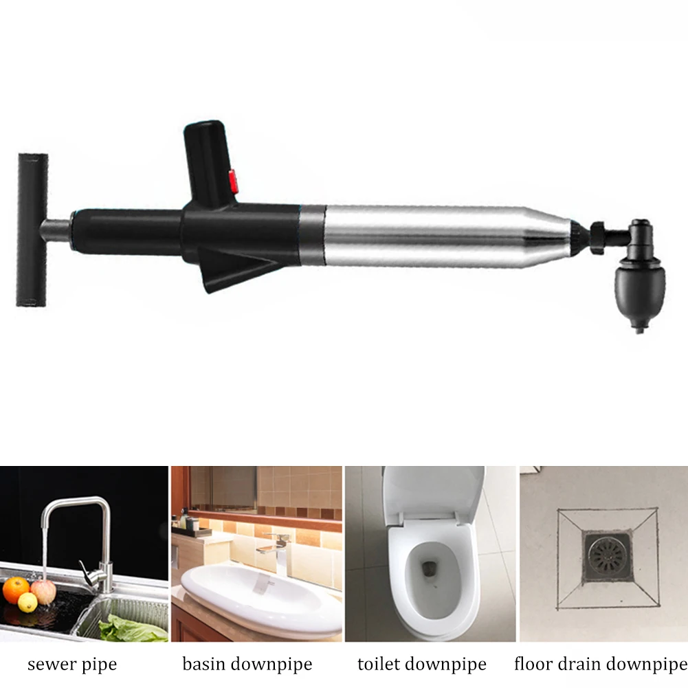 Air Power Drain Blaster Tools Stainless Steel Manual Sink Plunger Universal High-pressure Accessories for Home Kitchen Sinks
Air Power Drain Blaster Tools Stainless Steel Manual Sink Plunger Universal High-pressure Accessories for Home Kitchen Sinks