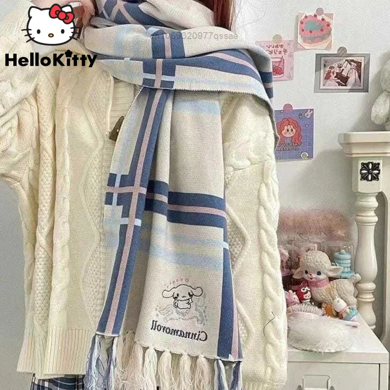 Sanrio Cinnamoroll Fashion Cartoon Women Man Knitted Scarves Soft Warm Cotton Winter Shawl British Style Long Tassel Thicken Y2k
Sanrio Cinnamoroll Fashion Cartoon Women Man Knitted Scarves Soft Warm Cotton Winter Shawl British Style Long Tassel Thicken Y2k