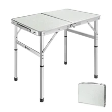 Outdoor Camping Folding Table Height Adjusted Aluminum Alloy Foldable Portable Desk Backpacking Furniture for RV Garden Picnic
