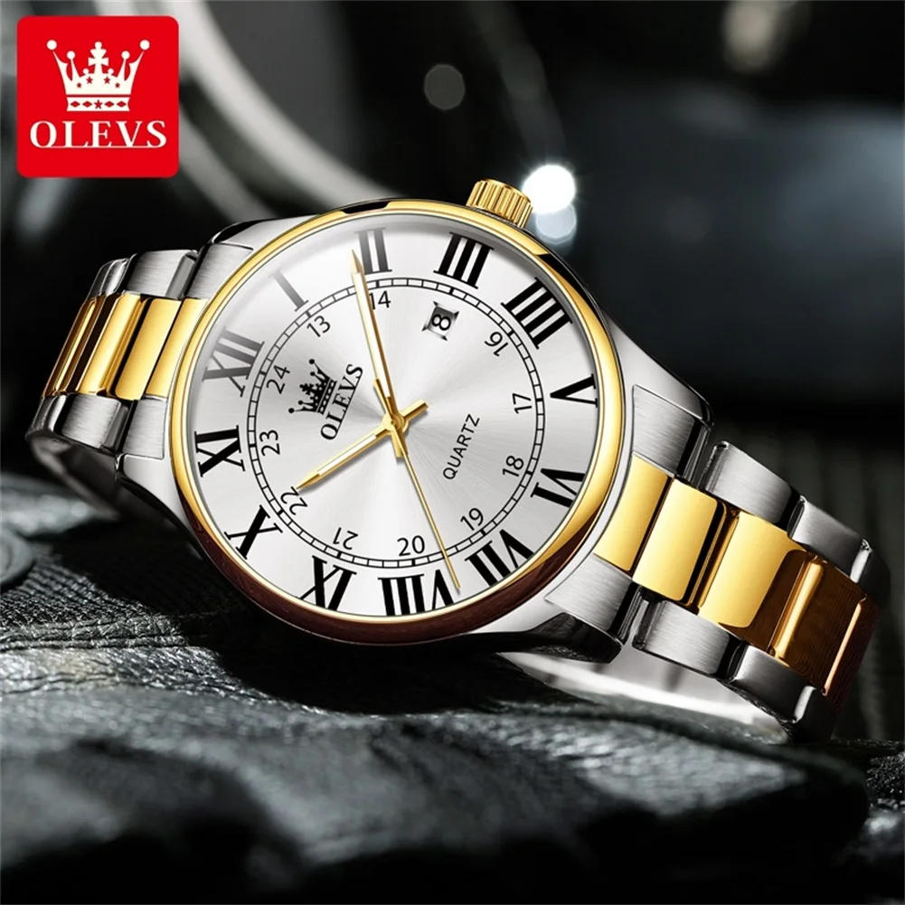 OLEVS Fashion Roman Scale Quartz Men Watch Luxury Gold Men Watch Luminous Stainless Steel Strap Waterproof Clock Relógio Homem
OLEVS Fashion Roman Scale Quartz Men Watch Luxury Gold Men Watch Luminous Stainless Steel Strap Waterproof Clock Relógio Homem