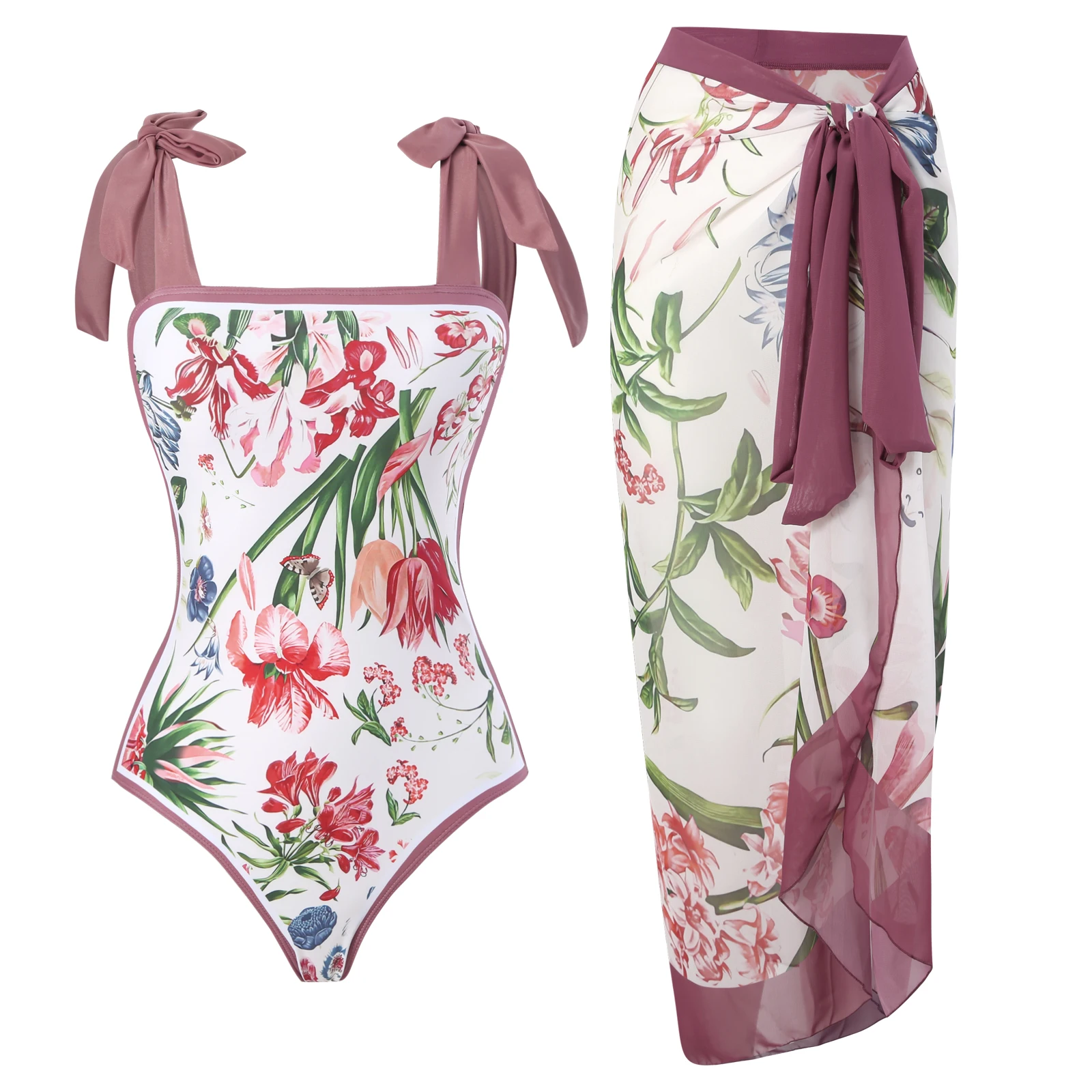 Female Floral Print Retro One Piece Swimsuit Swimwear Skirt Cover Up Holiday Beachwear Bathing Suit
Female Floral Print Retro One Piece Swimsuit Swimwear Skirt Cover Up Holiday Beachwear Bathing Suit