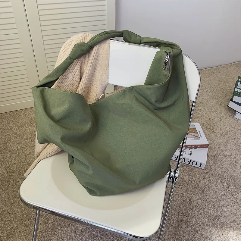 Women Nylon Shoulder Bags Large Capacity Cloth Foldable Books Handbag 2023 New Solid Crossbody Bag Big Travel Purse For Ladies 
Women Nylon Shoulder Bags Large Capacity Cloth Foldable Books Handbag 2023 New Solid Crossbody Bag Big Travel Purse For Ladies