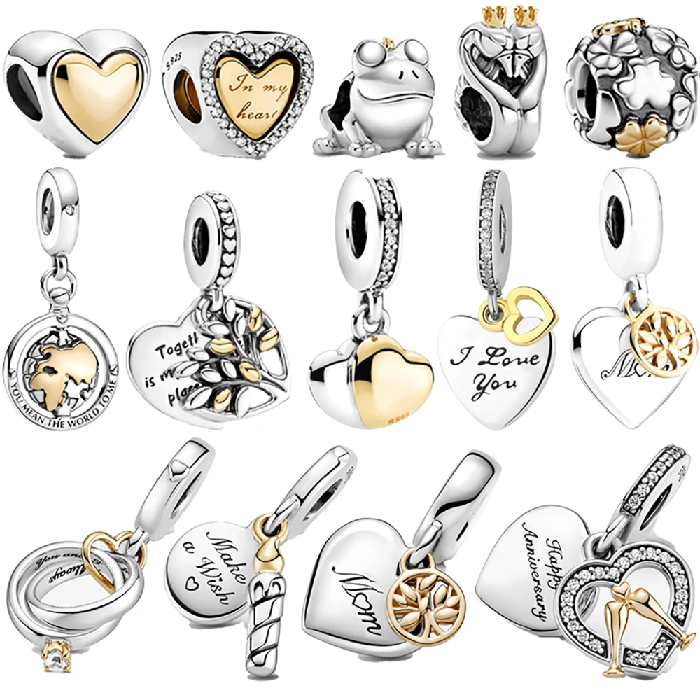 925 Sterling Silver circular Beaded Golden Heart-Shaped Birthday Candle Charm Fit Original Pandora Bracelet DIY Jewelry Making
925 Sterling Silver circular Beaded Golden Heart-Shaped Birthday Candle Charm Fit Original Pandora Bracelet DIY Jewelry Making