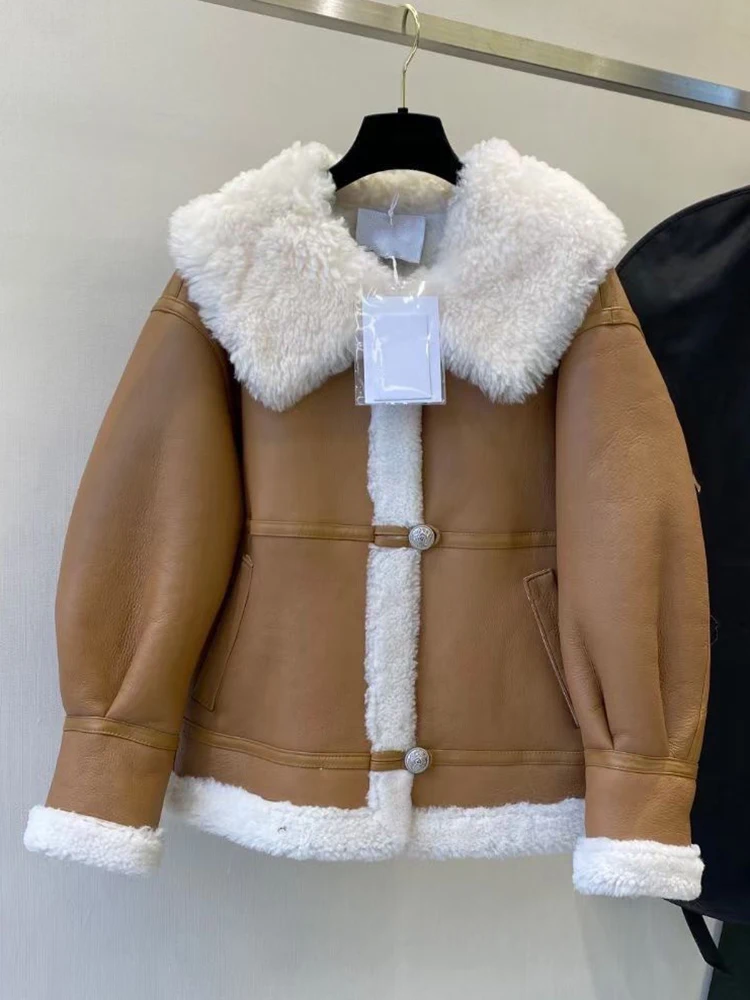 Winter Thicken PU Jackets Female Lambswool Warm Motorcycle Jacket Coats For Women Casual Women's Jacket 2023 New
Winter Thicken PU Jackets Female Lambswool Warm Motorcycle Jacket Coats For Women Casual Women's Jacket 2023 New