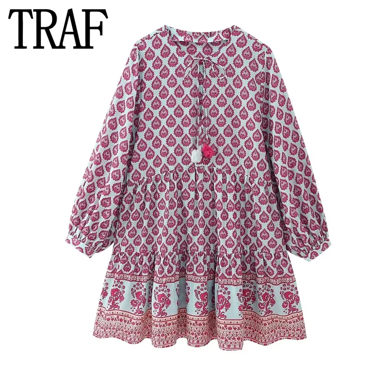 TRAF Printed Short Dresses For Women Vintage Boho Mini Dress Woman Summer Loose Women's Dress 2023 Long Sleeve Casual Dresses
TRAF Printed Short Dresses For Women Vintage Boho Mini Dress Woman Summer Loose Women's Dress 2023 Long Sleeve Casual Dresses