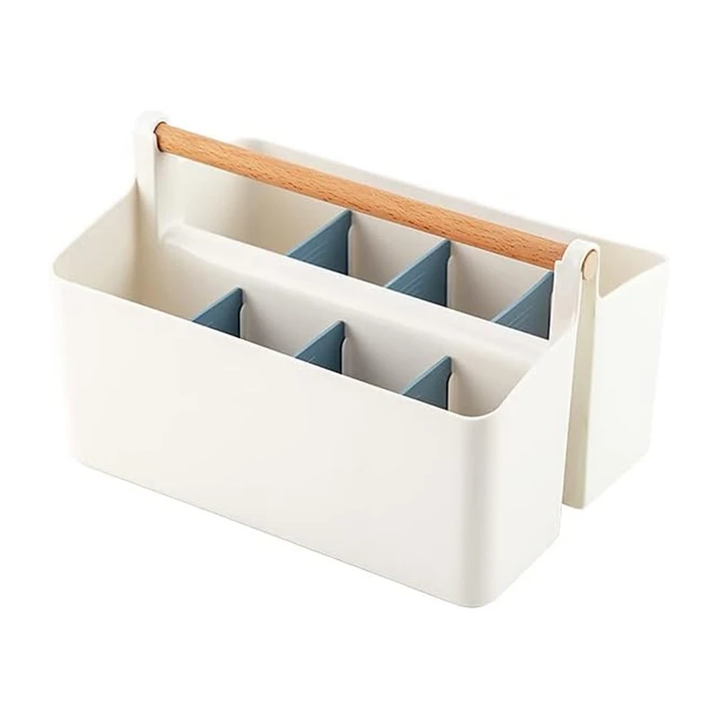 2 Piece Pen Holder Desk Caddys With Wooden Handle Art Crafts Storage Organizer With Adjustable Compartment (White/Blue)
2 Piece Pen Holder Desk Caddys With Wooden Handle Art Crafts Storage Organizer With Adjustable Compartment (White/Blue)