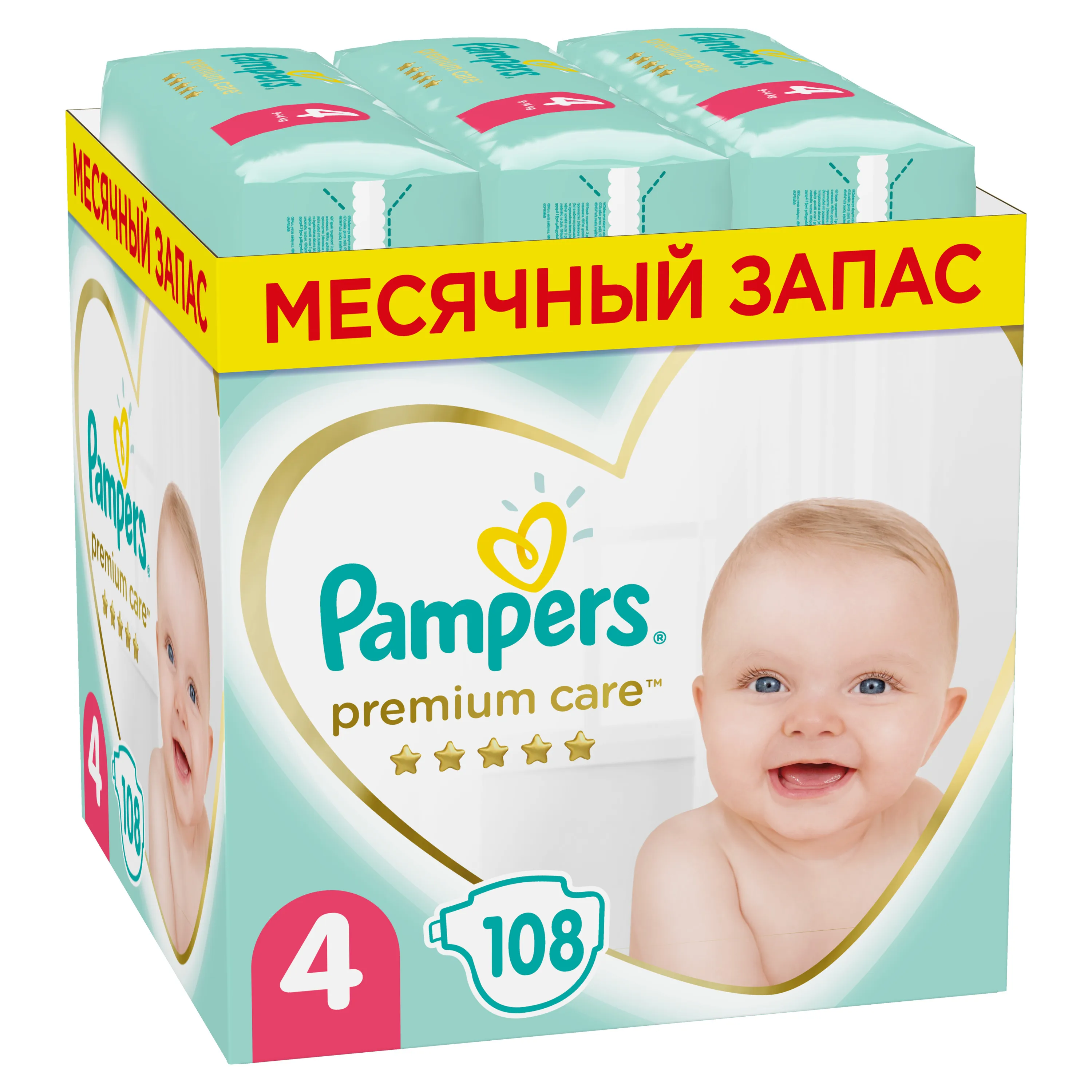Подгузники Pampers Premium Care Размер 4 9kg-14kg 108 штук | Мать и ребенок