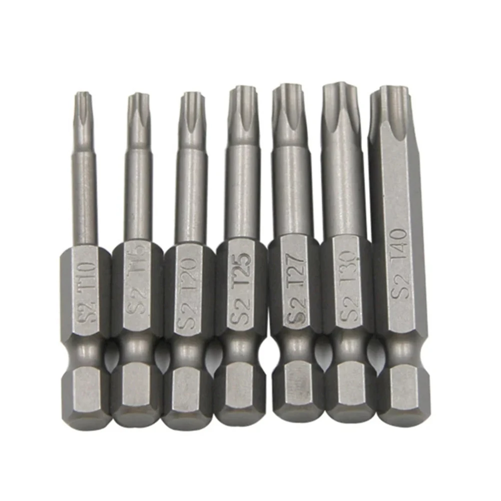 1pc T10-T40 Five-Point Magnetic Torx Screwdriver Bit 1/4 Inch 50mm Hex Shank Electric Screwdriver Bits For Power Tools
1pc T10-T40 Five-Point Magnetic Torx Screwdriver Bit 1/4 Inch 50mm Hex Shank Electric Screwdriver Bits For Power Tools