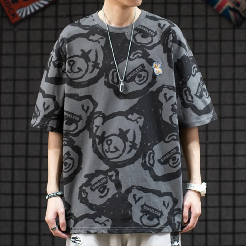 Tide Brand Ins Fun Bear Print Couple T-shirt Loose Oversize Men and Women Trend Short-sleeved Harajuku Sweatshirt Mens T Shirts
Tide Brand Ins Fun Bear Print Couple T-shirt Loose Oversize Men and Women Trend Short-sleeved Harajuku Sweatshirt Mens T Shirts