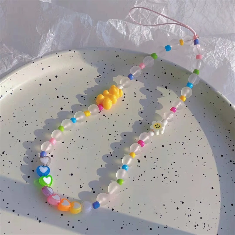 Fashion Frosted Stitching Color Love Beaded Soft Pottery Smiley Flower Resin Bear Mobile Phone Lanyard Bracelet Women's Gifts
Fashion Frosted Stitching Color Love Beaded Soft Pottery Smiley Flower Resin Bear Mobile Phone Lanyard Bracelet Women's Gifts