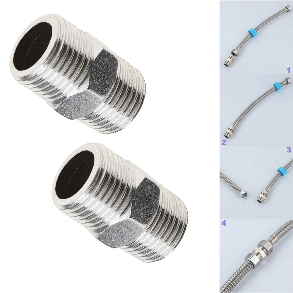 2Pcs Shower Hose Extension Pipe Universal Hose Extender Make Hose Longer 1/2inch To 1/2inch Shower Pipe Extending Tools Durable
2Pcs Shower Hose Extension Pipe Universal Hose Extender Make Hose Longer 1/2inch To 1/2inch Shower Pipe Extending Tools Durable