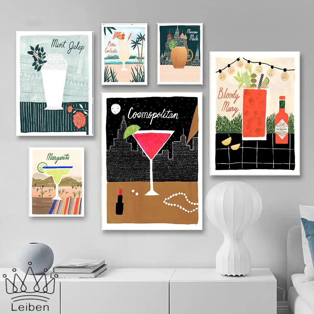 Bloody Mary Cocktail Champagne Canvas Painting Nordic Cartoon Picture Kitchen Wall Art Poster Home Decor Bar Pub Restaurant
Bloody Mary Cocktail Champagne Canvas Painting Nordic Cartoon Picture Kitchen Wall Art Poster Home Decor Bar Pub Restaurant