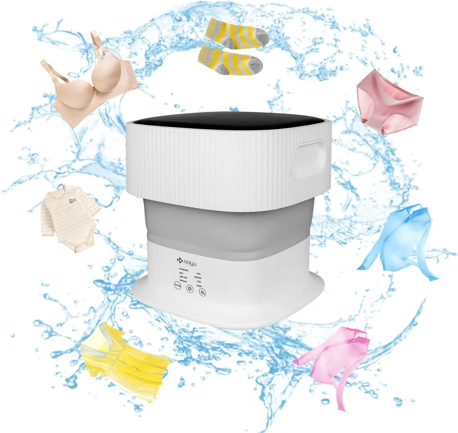 New Portable Washing Machine Automatic Foldable Mini Washing Machine with Blue Light for Washing Baby Clothes Underwear Socks, S
New Portable Washing Machine Automatic Foldable Mini Washing Machine with Blue Light for Washing Baby Clothes Underwear Socks, S