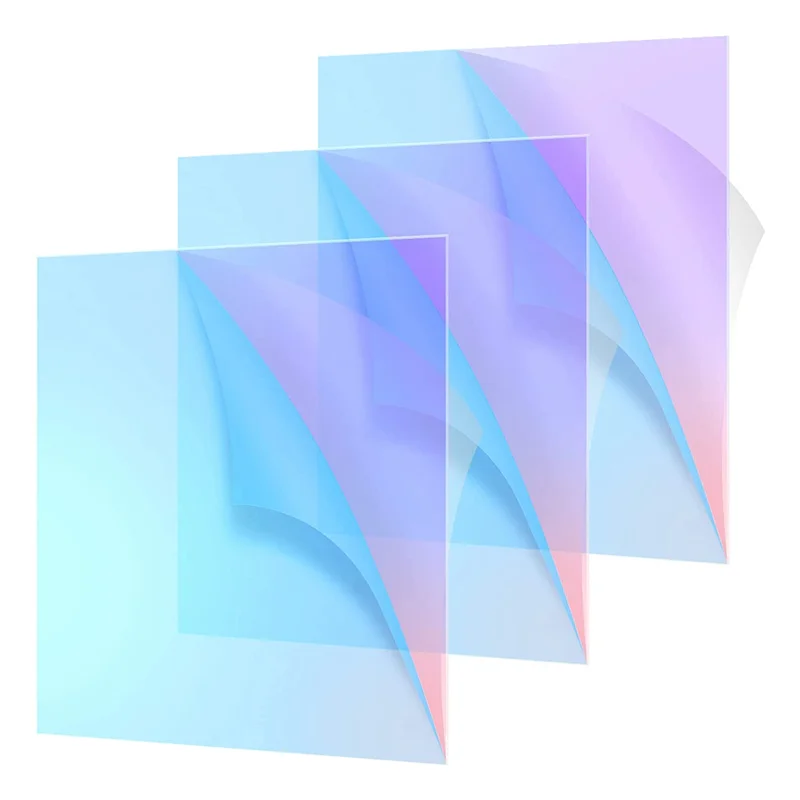 Acrylic Colored Translucent Acrylic Iridescent Radiant Sheet Laser-Cutting Acrylic Board 8 x 12 Inch(3 Pack 2.6mm Thick)
Acrylic Colored Translucent Acrylic Iridescent Radiant Sheet Laser-Cutting Acrylic Board 8 x 12 Inch(3 Pack 2.6mm Thick)