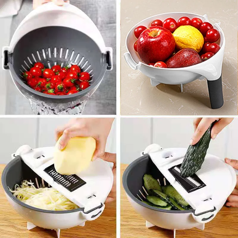 Kitchen Accessories 9 In 1 Multifunctional Vegetable Slicer Household Grater Radish Potato Skin-peeler Fruit Drain Basket
Kitchen Accessories 9 In 1 Multifunctional Vegetable Slicer Household Grater Radish Potato Skin-peeler Fruit Drain Basket