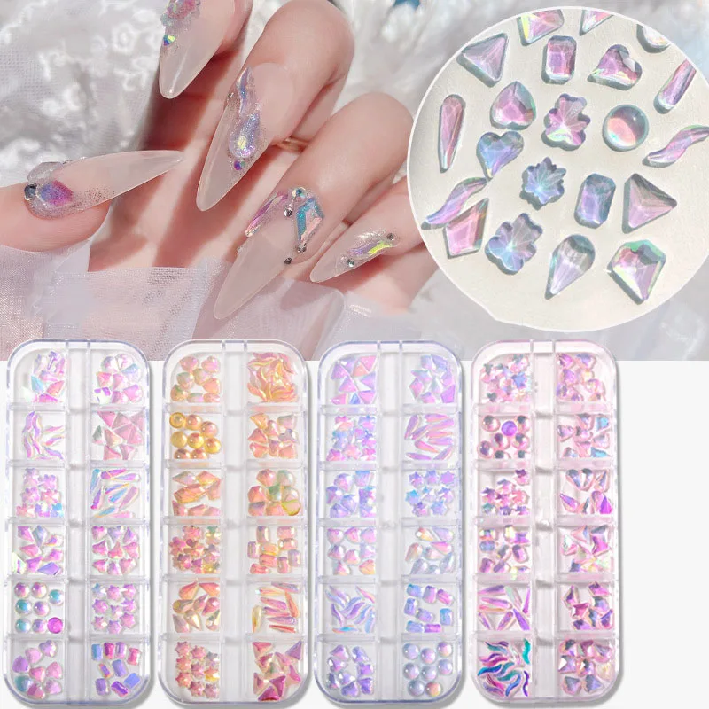 12 Grid Box Nail Art Jewelry Transparent Flat Bottom AB Resin Rhinestones For DIY Nail Art Decoration Accessories
12 Grid Box Nail Art Jewelry Transparent Flat Bottom AB Resin Rhinestones For DIY Nail Art Decoration Accessories