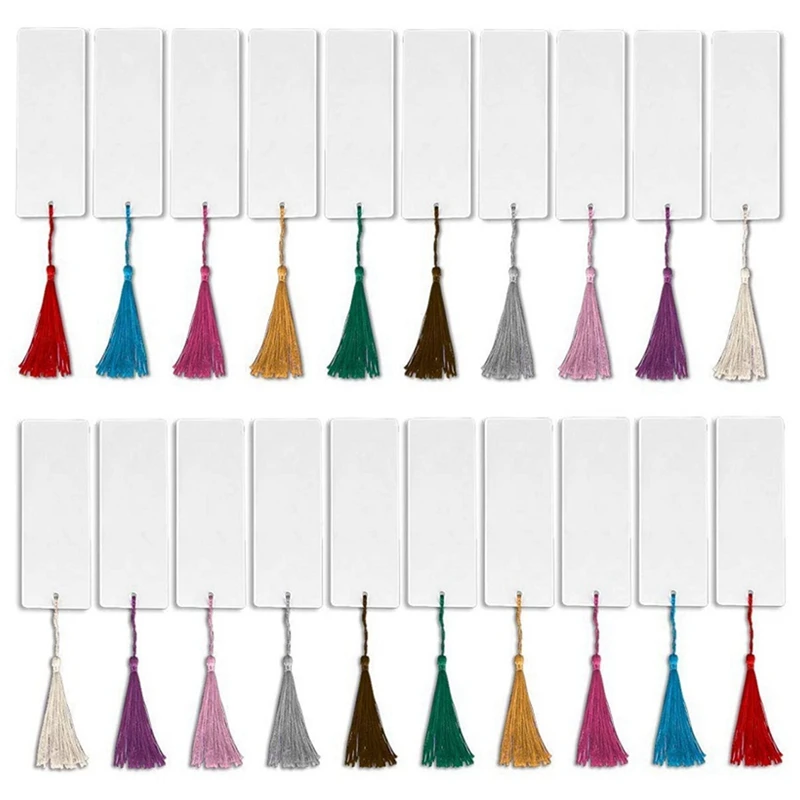 96Pcs Sublimation Blank Acrylic Bookmarks with Tassels and Hole for DIY Crafting Projects and Presents Tags 
96Pcs Sublimation Blank Acrylic Bookmarks with Tassels and Hole for DIY Crafting Projects and Presents Tags