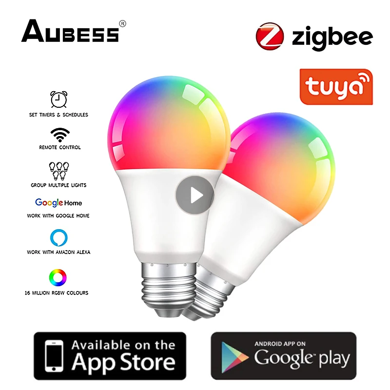 Aubess Tuya E27 ZigBee3.0 Smart Light Bulb Smart ZigBee Lamp Led Bulb RGBCW Light 9W Works With Alexa Smartthings Echo/Google
Aubess Tuya E27 ZigBee3.0 Smart Light Bulb Smart ZigBee Lamp Led Bulb RGBCW Light 9W Works With Alexa Smartthings Echo/Google