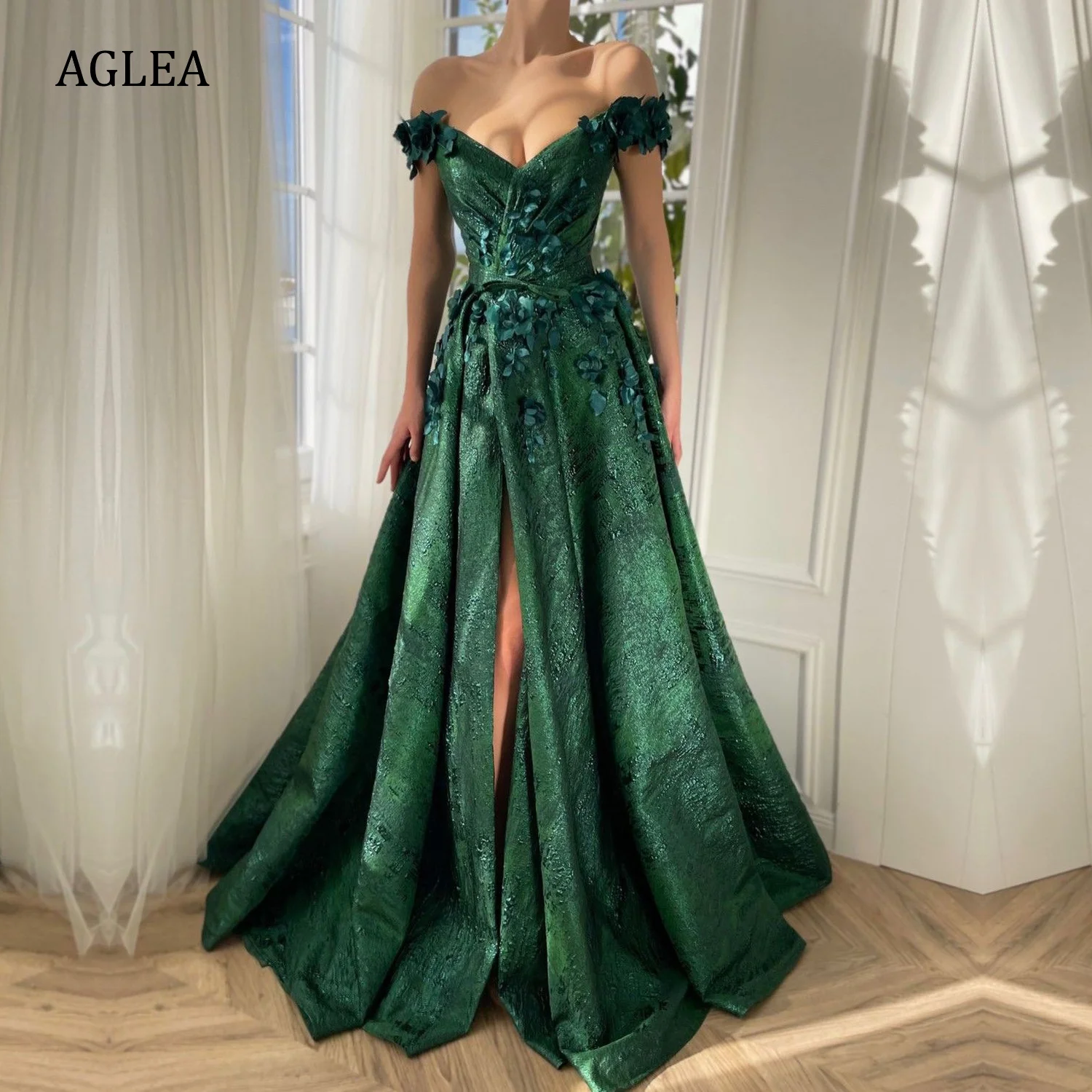 

Женские вечерние платья AGLEA, элегантные строгие платья в пол с открытыми плечами, складками и драпировкой, трапециевидного силуэта для выпускного вечера