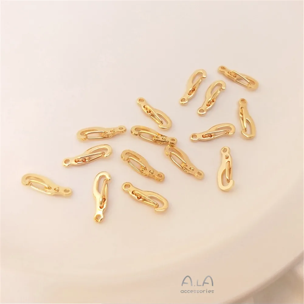 Korean-made lobster clasp 14K pack real gold color spring clasp DIY hand bracelet accessories End clasp connection clasp
Korean-made lobster clasp 14K pack real gold color spring clasp DIY hand bracelet accessories End clasp connection clasp
