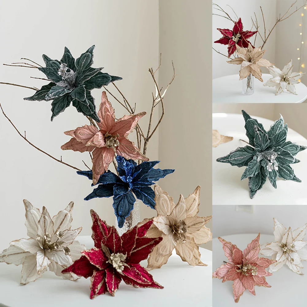 Christmas Flower Glittering Poinsettia Decorations Christmas Tree Garland Hanging Ornaments Wedding Merry Party Festive Decor
Christmas Flower Glittering Poinsettia Decorations Christmas Tree Garland Hanging Ornaments Wedding Merry Party Festive Decor